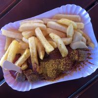 Vegan currywurst  at Curry at the Wall - Food Stand in Berlin