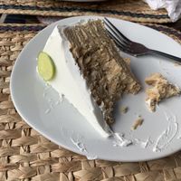 Key lime pie (after a few bites). SO good! at Cinnamon Veggie in Cuernavaca