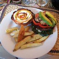 Burger at Cinnamon Veggie in Cuernavaca