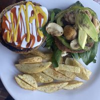 Fungi veggie hamburguesa  at Cinnamon Veggie in Cuernavaca