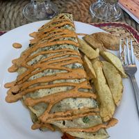 Garbanzo Omelette (not sure of the name, but is was nice and spicy!)   at Cinnamon Veggie in Cuernavaca