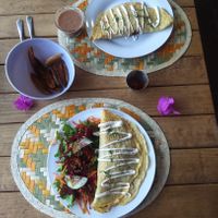 Vegan omelet at Cinnamon Veggie in Cuernavaca