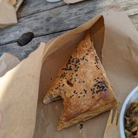 Vegan sweet potato and black bean pasty at Chesters by the River in Skelwith Bridge