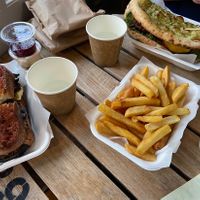 Toasted Reuben, chips, vada pan naan burger  at Chesters by the River in Skelwith Bridge