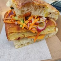 Kimchi fritter sandwich 🥪 at Chesters by the River in Skelwith Bridge