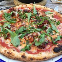 Chorizo pizza  at Chesters by the River in Skelwith Bridge