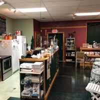 Cafe in rear at Earth's Natural Treasures in Geneva