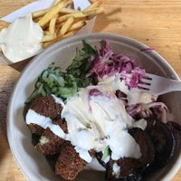 Falafel Salad & French Fries at Fala Fala in Copenhagen