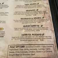 Lunch menu with veg options indicated 🌱  at El Zarape in Yuba City