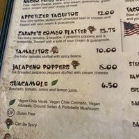 Veg options on lunch menu  at El Zarape in Yuba City