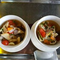 Vegan Tom yum soup made 11.04.18 at Thai Muang Vegetarian Cooking Class in Chiang Mai