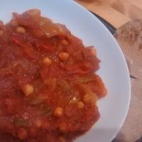 Chickpea and pepper curry at Soy Division in Glasgow