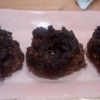 Raw donuts with espresso topping at Soy Division in Glasgow