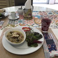 Stroganoff with seitan  and mushrooms.  at Casa do Jardim in Terceira