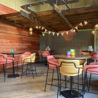 Colourful interior  at Las Iguanas in Swansea