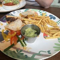 Kids vegan quesadillas   at Las Iguanas in Swansea