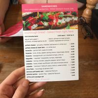 Sandwich Menu   at Pinkmans in Bristol