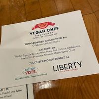2023 - Reno Vegan Chef Challenge - menu at Liberty Food & Wine Exchange in Reno