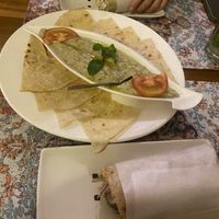 Falafel wrap and baba ganoush  at Aroma House in Kampot