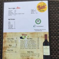 drinks menu at Aroma House in Kampot