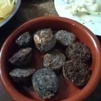 Ración de morcilla vegana at La Pascuala in Madrid