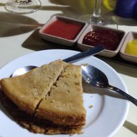 Cheesecake with 3 sauces at La Pascuala in Madrid
