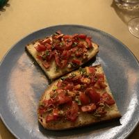 Bruschetta from only local ingredients  at Zenzero in Siracusa