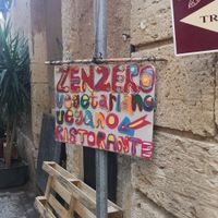 Look out for the sign as happy cow directions are for the main drag at Zenzero in Siracusa