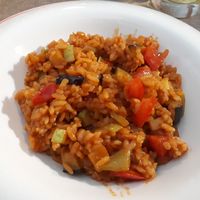 Vegetable risotto at Bella Italia in Bukhara
