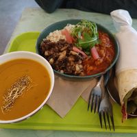 Chilli bowl and soup of the day at Petite Nature in Rennes