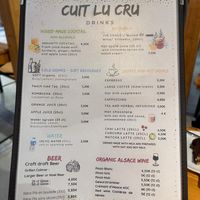 English menu beverages at Cuit Lu Cru in Colmar