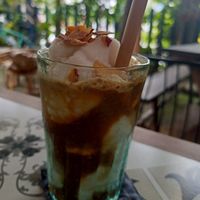 Vegan coconut coffee (ask for it vegan) at Rosie's Cafe in Hoi An