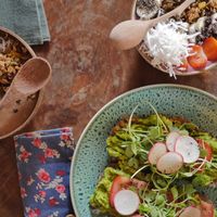 Smoothie bowls and avo on toasts at Rosie's Cafe in Hoi An