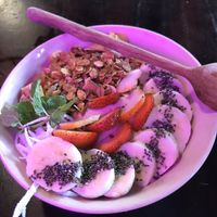 Strawberry & banana smoothie bowl  at Rosie's Cafe in Hoi An