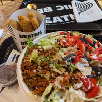 Salad with side of chickie dippers at Beatnic - Flatiron in New York City