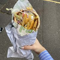 Vegan chicken pitta  at What The Pitta in London