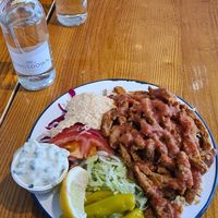 Gyros plate with bulgur at What The Pitta in London