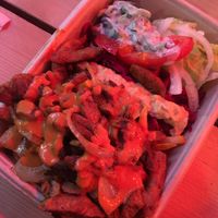 Doner and chips box at What The Pitta in London