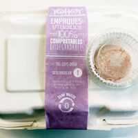 Vegetarian meal of the day. Compastable packaging. Veggie meals are labelled with purple tag.  at YoHoy in Escazu