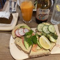 Avo toast with hummus and vegan dessert   at Le Pain Quotidien - Posadas in Buenos Aires