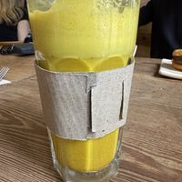 Turmeric latte on coconut milk   at Le Pain Quotidien - Posadas in Buenos Aires