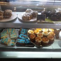 Dessert case at Jennifer Lee's Gourmet Bakery in Boston