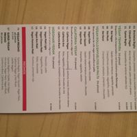 Vegan menu at Runaway Sushi in Santiago