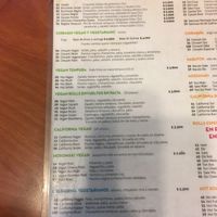 Menu at Runaway Sushi in Santiago