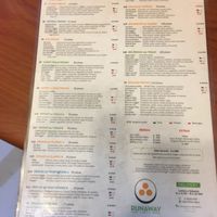 Menu at Runaway Sushi in Santiago