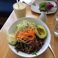 arugula harvest + avacolada smoothie at Living Kitchen in Raleigh