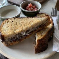 Mushroom sandwich  at Bread & Chocolate in Auroville