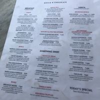 Menu 1 at Bread & Chocolate in Auroville