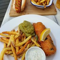 Banana blossom fish and chips at The Cornish Vegan in Truro