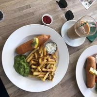 Fish & chips  at The Cornish Vegan in Truro